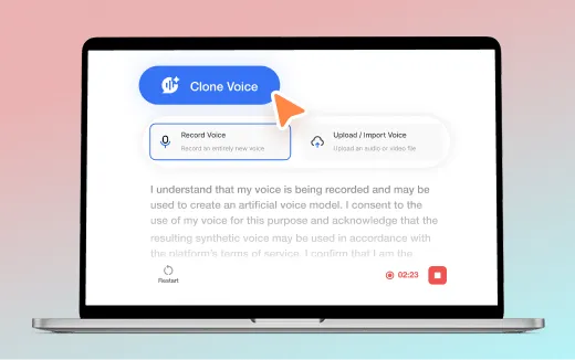 AI voice cloning for your avatar—match your tone, speed, and emotion for natural narration
